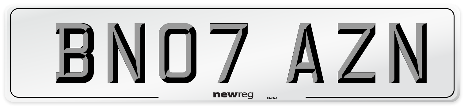 BN07 AZN Number Plate from New Reg